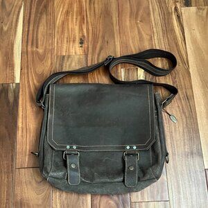 Genuine Leather Brown Distressed Laptop Bag by David King